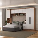 Ver imagem 1 de Quarto Completo Viena 7 Portas 6 Gavetas 5 Peças Espresso Móveis Marrom/Nogal/Branco