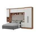 Ver imagem 5 de Quarto Completo Viena 7 Portas 6 Gavetas 5 Peças Espresso Móveis Marrom/Nogal/Branco
