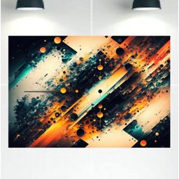 Quadro Decorativo Tela Canvas Abstratro Ref:qbab19 Lojall 90 X 60 Cm Borda Infinita - 1