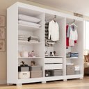 Ver imagem 5 de Guarda-Roupa Casal Malta 6 Portas 2 Gavetas com Pés Yescasa