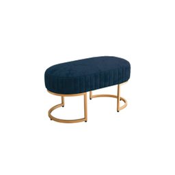 Recamier Puff Glow Veludo Azul Escuro 75 Cm -zahav Estofados - 1