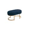 Recamier Puff Glow Veludo Azul Escuro 75 Cm -zahav Estofados - 1