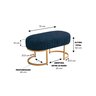 Recamier Puff Glow Veludo Azul Escuro 75 Cm -zahav Estofados - 4
