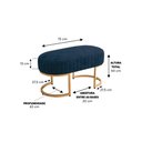 Ver imagem 4 de Recamier Puff Glow Veludo Azul Escuro 75 Cm -zahav Estofados