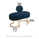 Ver imagem 2 de Recamier Puff Glow Veludo Azul Escuro 75 Cm -zahav Estofados