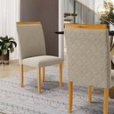 Ver imagem 5 de Kit com 2 Cadeiras Agnes Madeira Maciça Estofadas para Mesa de Jantar Veludo Bege 102