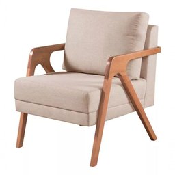 Poltrona Mona Linho Bege - Kimi Decor - 1