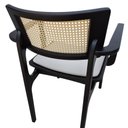 Ver mais imagens de Cadeira Apollo Madeira Maciça com Braço Encosto Telinha Assento Anatômico - Preto Estofado Corano Br