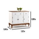 Ver imagem 3 de Balcão Linz 3 Portas Pés Luis Xv 99 X 132 X 45 Cm (a X L X P) - Cor Branco/imbuia Glazer