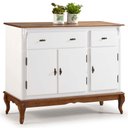 Ver imagem 1 de Balcão Linz 3 Portas Pés Luis Xv 99 X 132 X 45 Cm (a X L X P) - Cor Branco/imbuia Glazer