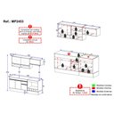 Ver imagem 4 de Armário de Cozinha Modulada Completa com Balcão e Rodapé 190cm Veneza Multimóveis MP2453