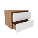 Ver imagem 3 de Balcão Gabinete Gaveteiro Suspenso 60 cm Organizador Sem Cuba 2 Gavetas Banheiro Marrom e Branco