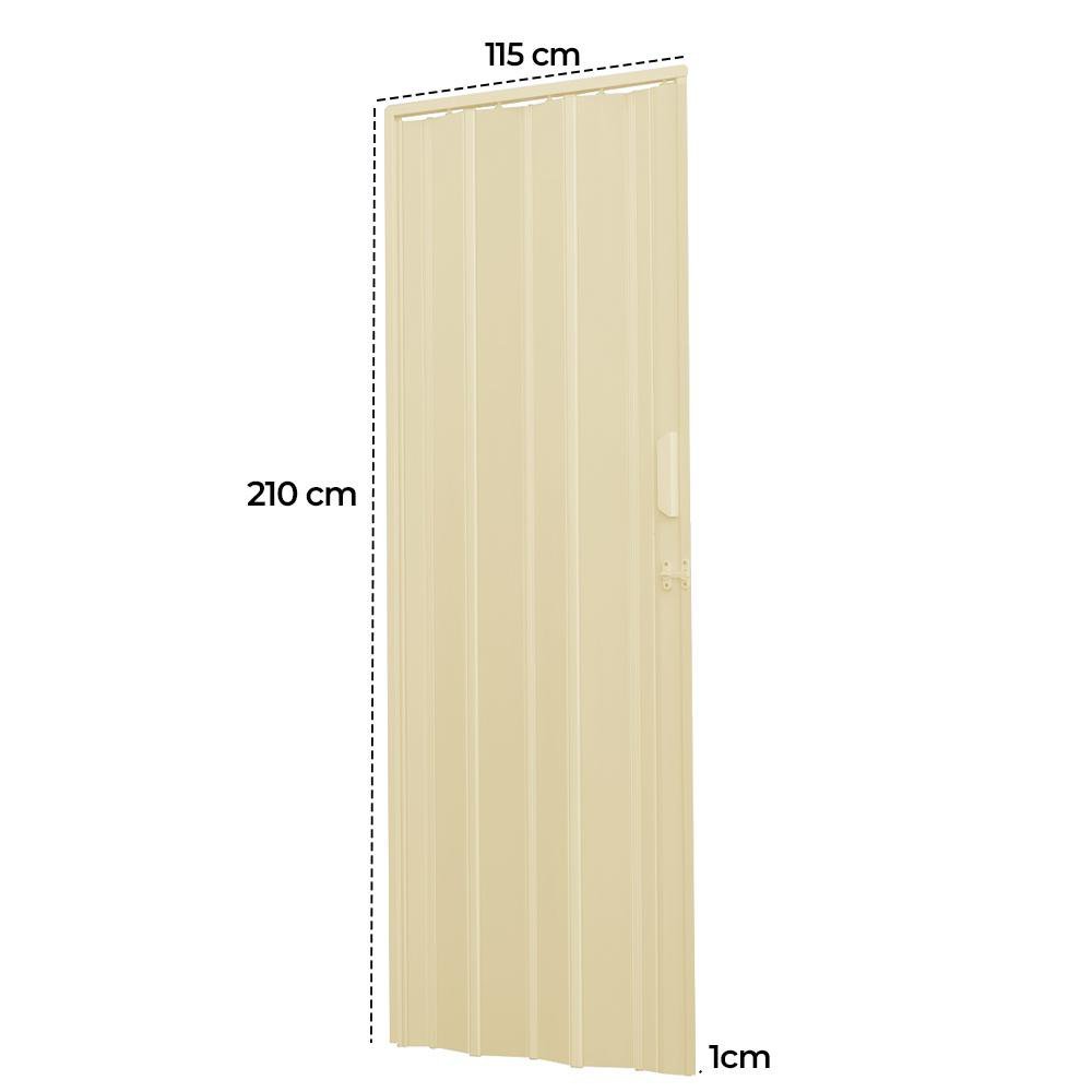 Porta Sanfonada de PVC 115x210cm Zapinplast - Bege - 7