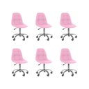 Ver imagem 1 de Cadeira Office Eiffel Botonê Ajustável Oficial Giratória - Rosa - 6