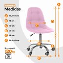 Ver imagem 6 de Cadeira Office Eiffel Botonê Ajustável Oficial Giratória - Rosa - 6