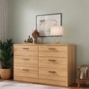 Ver imagem 1 de Cômoda para Quarto Divino em Mdf 140,1x86,1cm 6 Gavetas Olmo 1155