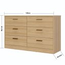 Ver imagem 3 de Cômoda para Quarto Divino em Mdf 140,1x86,1cm 6 Gavetas Olmo 1155