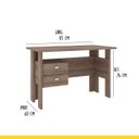 Ver imagem 3 de Mesa Escrivaninha para Computador Pequena 115 X 74 Cm 2 Gavetas Mdp Rústico - Clicklar