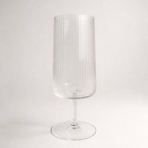 Conjunto de 6 Taças de Água de Cristal Fino Canelado Éterna 340 Ml