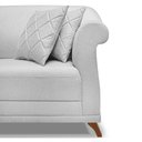 Ver imagem 6 de Sofá Living 2 Lugares 1,60m Vênus Linho Pés Castanho - Pallazio - Cinza
