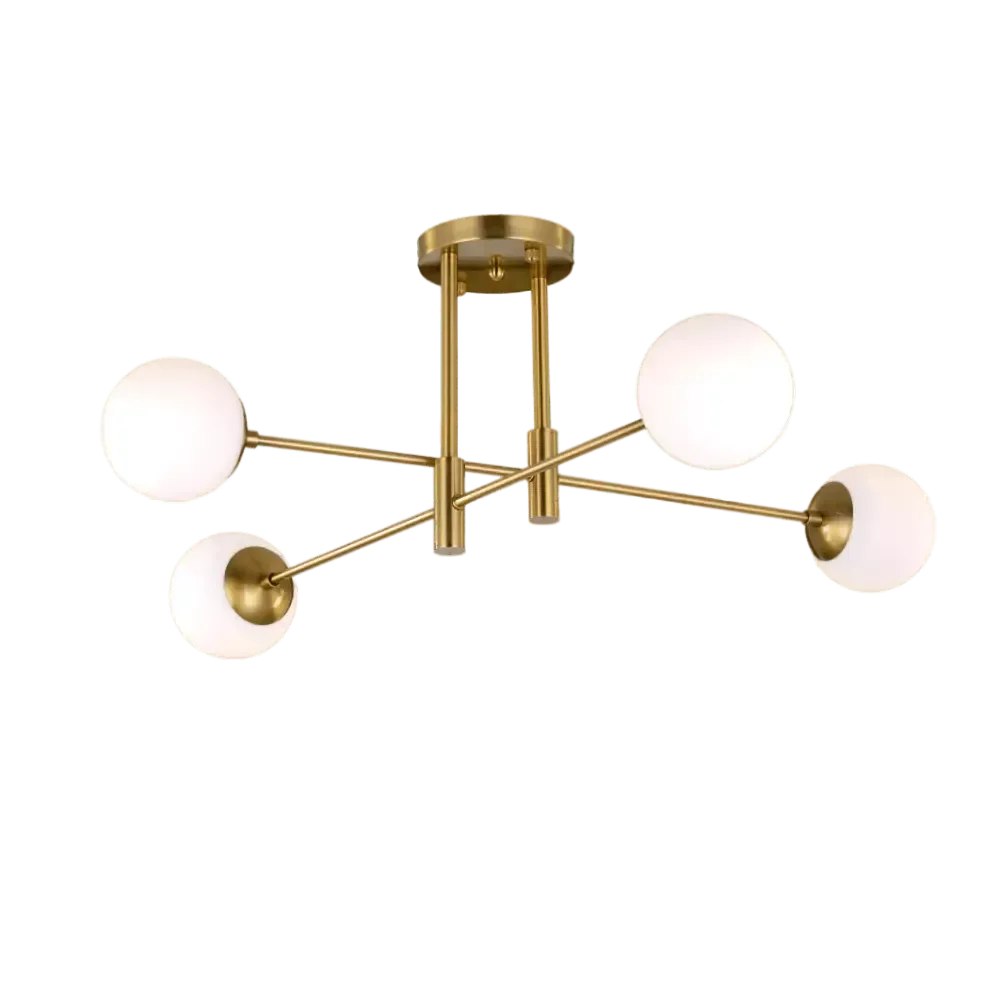 Ver imagem 1 de Plafon Lecce Metal Ouro com Vidro Tupiara