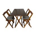 Ver imagem 1 de Mesa Dobrável com 4 Cadeiras Estofadas 120x70 Xadrez