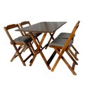 Ver imagem 2 de Mesa Dobrável com 4 Cadeiras Estofadas 120x70 Xadrez