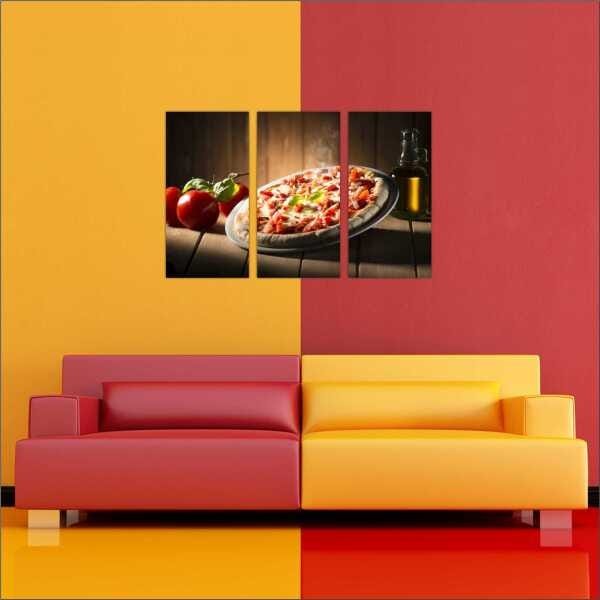 Quadro Pizzarias Restaurantes Gourmet 3 Peças Com Moldura - 4