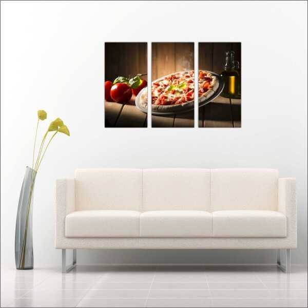 Quadro Pizzarias Restaurantes Gourmet 3 Peças Com Moldura - 5