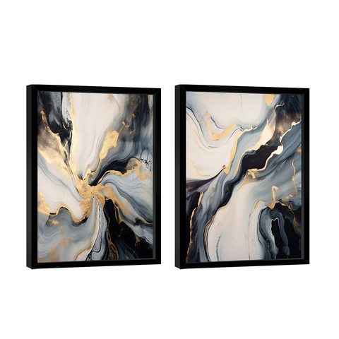 Dupla de Quadros Black Gold -- BR ARTES