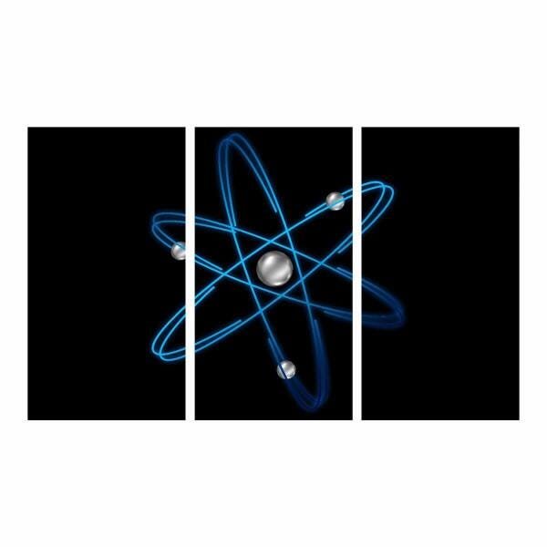 Quadro Decorativo Atômica Isolado Física Em 3 Peças - 5