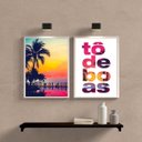 Ver imagem 2 de Kit 2 Quadros Decorativos Praia Tô de Boas 24x18cm - com Vidro:madeira Preta