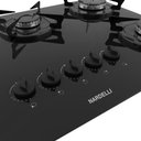 Ver imagem 4 de Cooktop À Gás 5 Bocas Ndl Vidro Flange Esmaltada Preto Biv