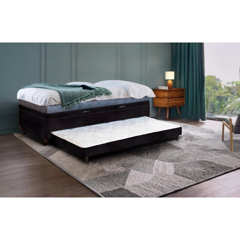 Cama 3 em 1 Solteirão Serenelife - Suede Preto