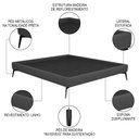 Ver imagem 3 de Cama Casal King 199cm Pés Metálicos Elisa S05 Linho Preto - Mpozenato