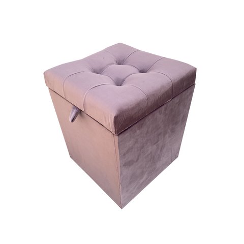 Puff Baú Quadrado - 1 Lugar - 36x36cm - Rose