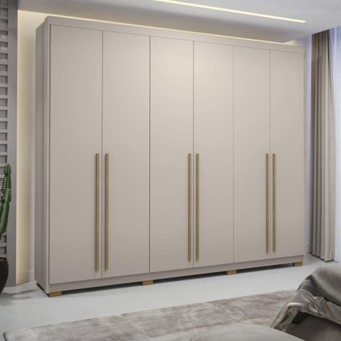 Guarda Roupa Casal 6 Portas 3 Gavetas Dubai Majestic - Fendi