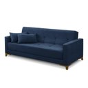 Ver imagem 2 de Sofá Cama 3 Lugares 2,00m Agnes Suede Azul Adonai Estofados