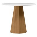 Ver imagem 1 de Mesa de Jantar 100x100 Cm Isis com Vidro Ype Off White – New Ceval