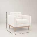 Ver imagem 3 de Poltrona Recepção Sala Estar Elegante Assy Veludo Premium - Bege
