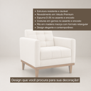Ver imagem 2 de Poltrona Recepção Sala Estar Elegante Assy Veludo Premium - Bege