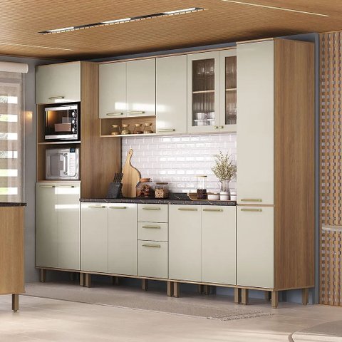 Cozinha Modulada 6 Peças 14 Portas 3 Gavetas S/ Tampo Luciane Isis