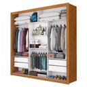 Ver imagem 5 de Guarda-Roupa Casal com 3 Portas de Correr e 4 Gavetas 186cm Multimóveis CR35573 Madeirado/Off White
