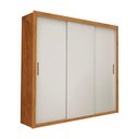 Ver imagem 2 de Guarda-Roupa Casal com 3 Portas de Correr e 4 Gavetas 186cm Multimóveis CR35573 Madeirado/Off White