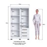 Guarda Roupa Roupeiro 3 Portas 3 Gavetas com Espelho Canela e Off White - 3