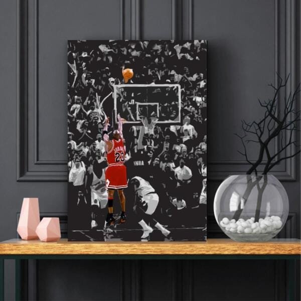 Quadro Michael Jordan decorativo com Tela de Tecido - 2