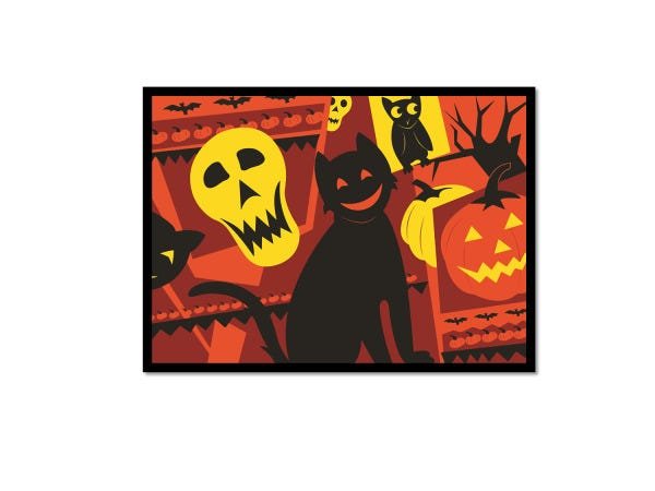 Quadro Pôster Emoldurado Halloween Art 50x40cm - 2