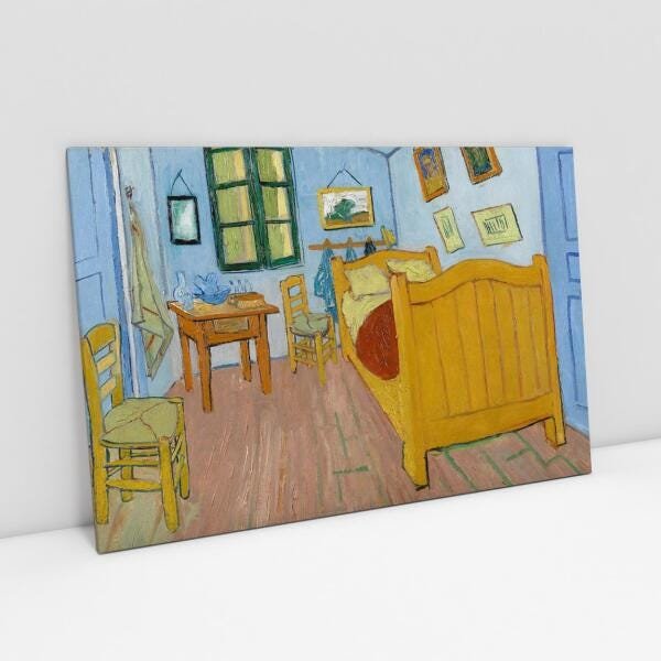 Quadro Van Gogh - Quarto Em Arles Releitura 90X60Cm - 2