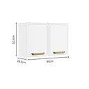 Ver imagem 2 de Armário Aéreo Alto de Aço 2 Portas Branco Bella Bertolini