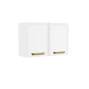 Armário Aéreo Alto de Aço 2 Portas Branco Bella Bertolini